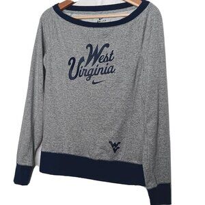 WVU Mountaineers Nike Dri Fit XS Shirt Long Slv Gray West Virginia University